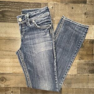 Silver Suki Flap 17” Jean size 27